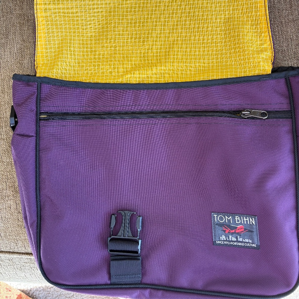 Tom Bihn Makers Bag Aubergine/solaris, retired colorway includes standard strap